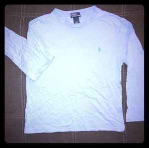 Boys Light Blue/Green Long Sleeve Ralph Lauren T-s